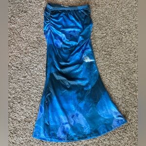 blue floral maxi skirt